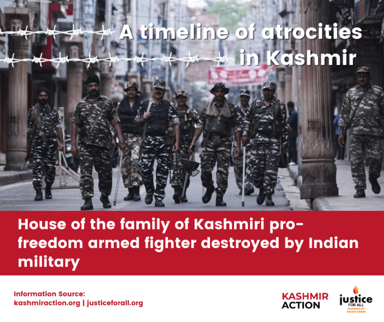 House of the family of Kashmiri profreedom armed fighter destroyed by